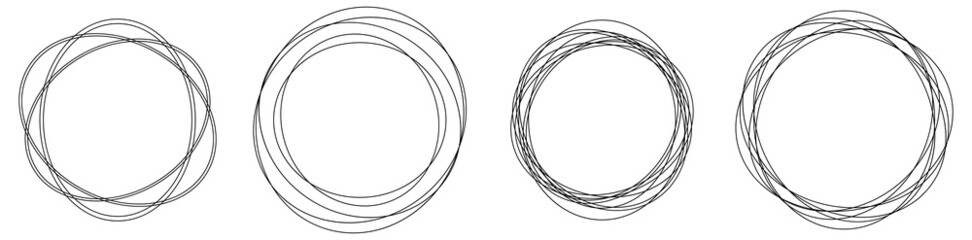 Random circles, circular rings geometric design element