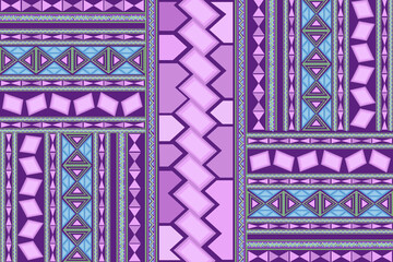 Phao pattern in purple-pink tones Use geometric shapes in design. can be used In the textile industry, such as pillows, curtains, blankets, scarves, unique modern patterns are ready to be printed on p