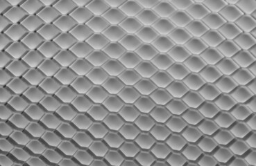 Honeycomb Mosaic, White Background. geometric mesh cell structure. Abstract white background with...