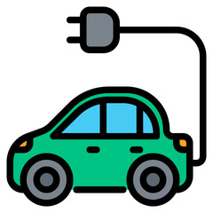 electric vehicle Color line icon