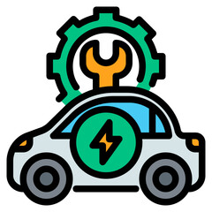 electric vehicle Color line icon