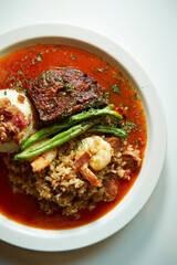Hamburger Steak, Vegetables and Sauce