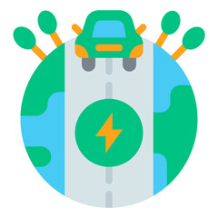 eco car flat icon