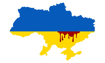 Obraz premium Ukrainian flag in the blood. Revolution in Ukraine