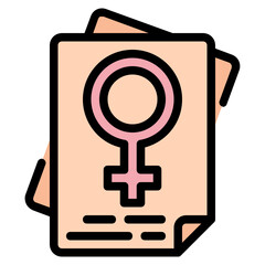 feminist law certificate Color line icon