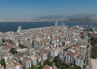 Izmir City Centre Drone Photo, Aegean Region/Konak Square Izmir, Turkey