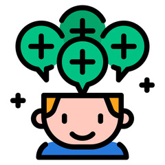 positive attitude Color line icon