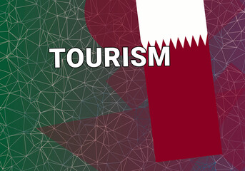 Qatar tourism.  Doha  Qatar tourism travel concept. Tour in QAT