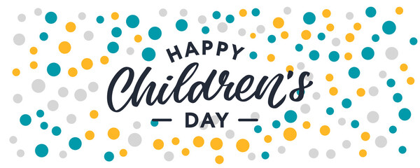 Happy Children's day. Holiday phrase. Hand drawn vector lettering.