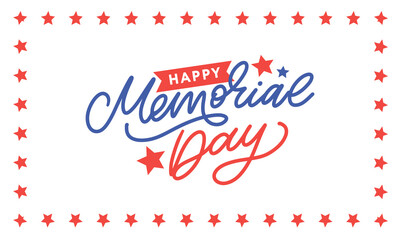 Happy Memorial Day - Stars and Stripes Letter