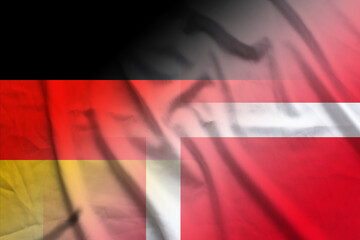 Germany and Denmark political flag transborder contract DNK DEU