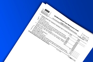 Obraz premium Form 8900 documentation published IRS USA 43984. American tax document on colored