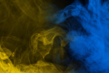 Obraz na płótnie Canvas Blue steam on a black background.
