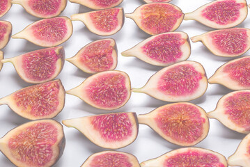 Tasty figs background. Top view.