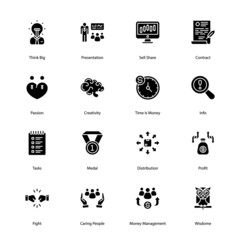 Startup Glyph Icons - Solid, Vectors
