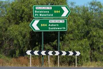 Balaklava Rd South Australia Highway intersection Road Sign to Auburn, Saddleworrth and Pt Wakefield