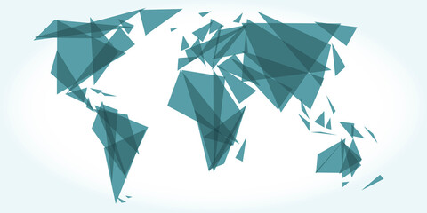 Abstract world map with geometric shapes. Vector illustration. © alvaroc