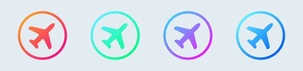 Flight transport symbol. Airplane aviation flat icon for apps and websites.