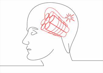 Bomb Dynamite Man Silhouette Headache Vector Icon