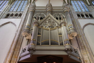 Cathedral organ of St. Martin's Cathedral, Utrecht,Dom Church. Eutrechte, Netherlands.