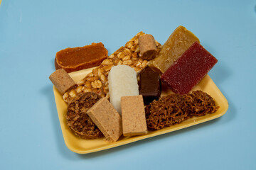 coconut candy, pumpkin candy, paçoca, peanut butter, jujuba