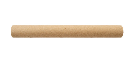Long paper roll, tube, sleeve isolated on white
