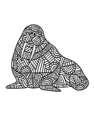 Walrus Mandala Coloring Pages for Adults