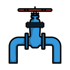 Icon Of Pipe With Valve