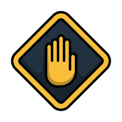 Icon Of Warning Hand