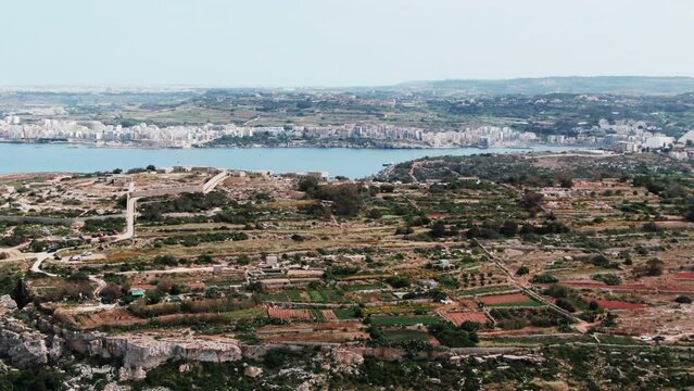 Ciryscape of Bugibba, Malta on a sunny day