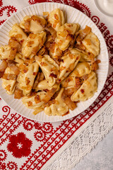 Dumplings, filled with mashed potatoes.