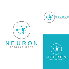 Neuron logo or nerve cell logo with concept vector illustration template.