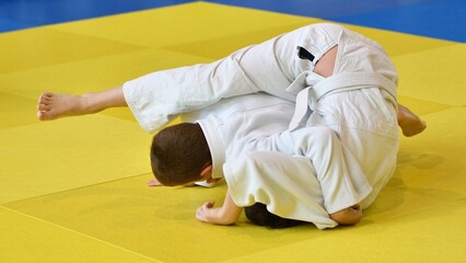 Boys compete in Judo