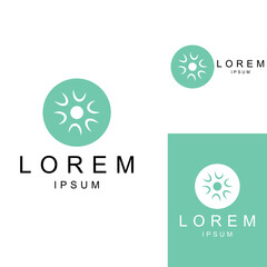Neuron logo or nerve cell logo with concept vector illustration template.