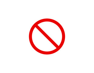 Vector stop icon, prohibited passage, no entry sign on white background, red stop logo, prohibition sign, vector artwork.