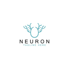 Neuron logo or nerve cell logo with concept vector illustration template.