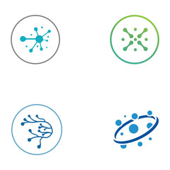 Neuron logo or nerve cell logo with concept vector illustration template.