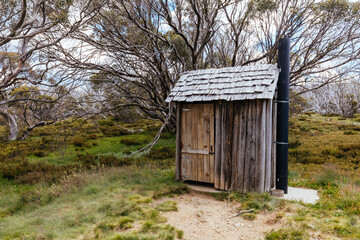 Fototapeta na wymiar Wallace Hut near Falls Creek in Australia