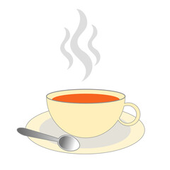 A teacup with a saucer:  white background