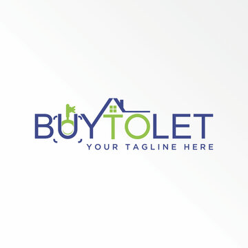 Writing BUY TO LET with roof house, key, and Magnifying glass on U font image graphic icon logo design abstract concept vector stock. Can be used as a symbol related to initial or property