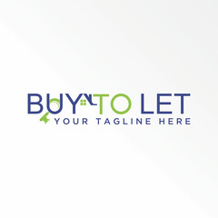 Writing BUY TO LET with roof house, key, and Magnifying glass or capture on U font image graphic icon logo design abstract concept vector stock. Can be used as a symbol related to initial or property