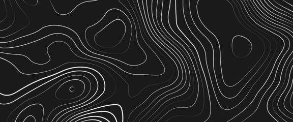 Fototapeta premium Topography relief. Abstract background. Vector illustration, vector illustration of topographic line contour map, Outline cartography landscape. modern poster design. Trendy cover with wavy colorful.