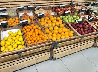 buying vegetables and fruits  at the market