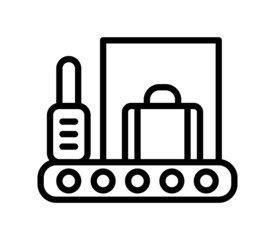 Customs flat line icon. Officer, declaration, passport control. Outline sign mascara for mobile concept and web design, store