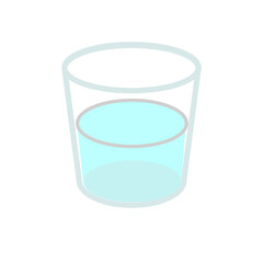 A glass of water with a white background