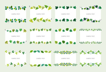 緑の葉っぱ 装飾フレーム イラスト素材 / vector eps