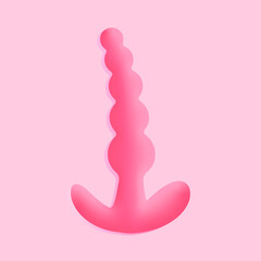 Illustration of a sex toy. Artificial phallus isolated on a white background.