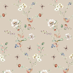 Watercolor flowers illustration