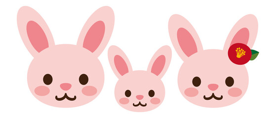 兎の家族のイラスト