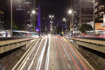 Fototapeta na wymiar Avenida Paulista a noite